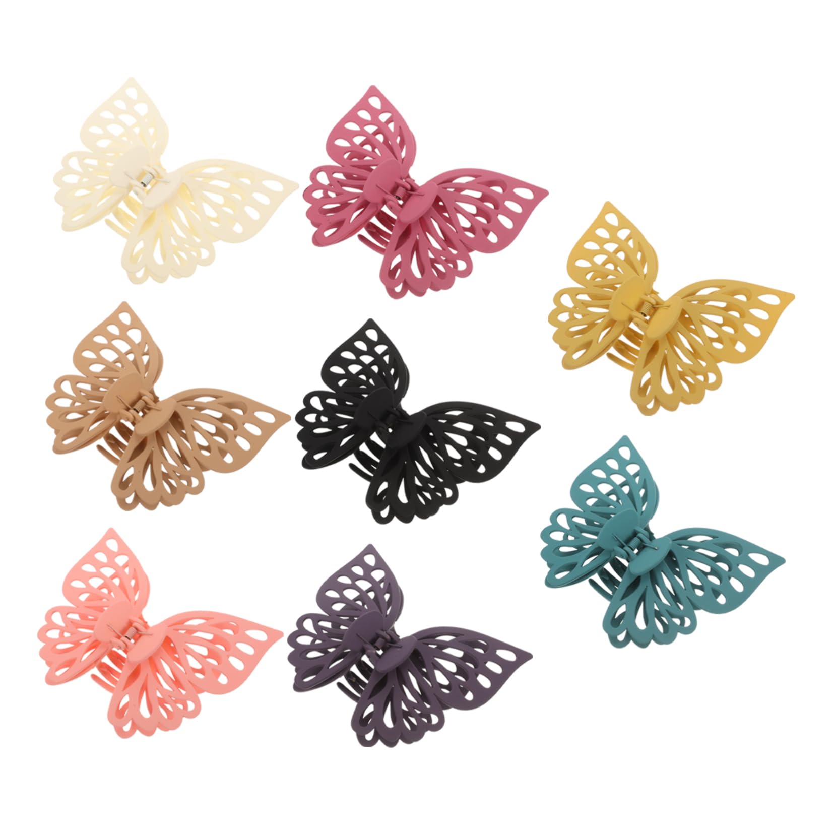 Homoyoyo Große Schmetterlings Haarspangen 8 Stück-pack Zufällige Farbe aus Ps und Abs Rutschfeste Haarklammern für Damen für Dickes und Feines Haar für Alltag und Fotos