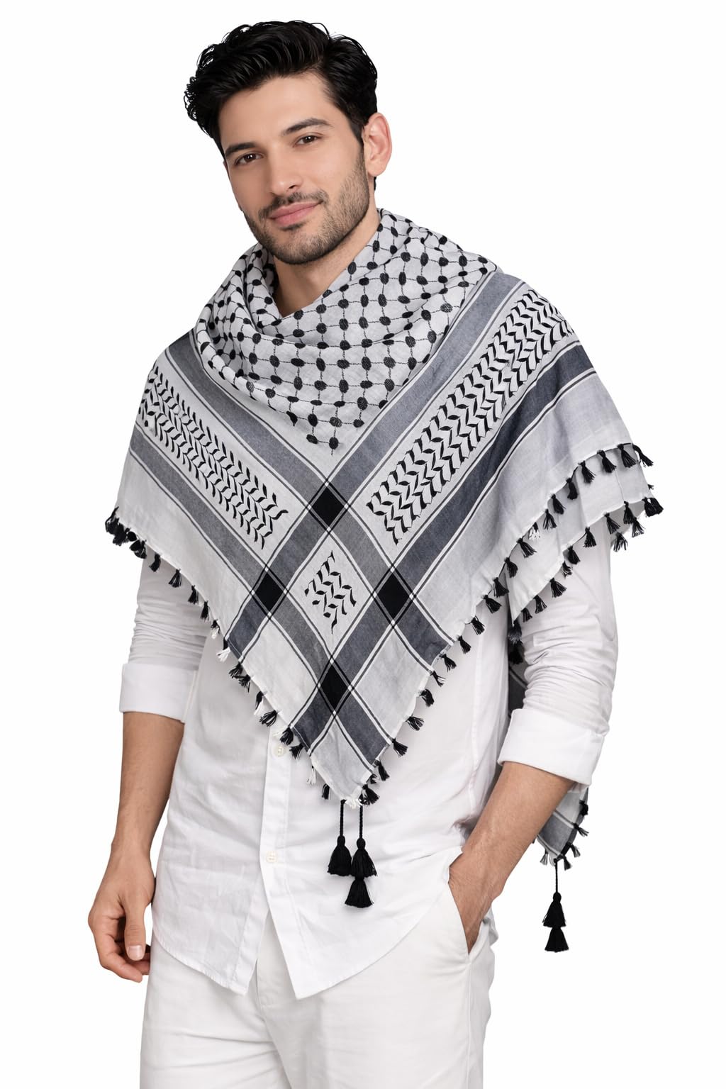 Men's Premium Cotton Desert Scarf Shemagh Arab Keffiyeh