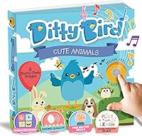 Vista 1 de Ditty Bird Touch & Feel Animals Edition Musical Books Fun Montessori Toys & Learning Resources Sensory Toys for Kids Interactive Toddler Books