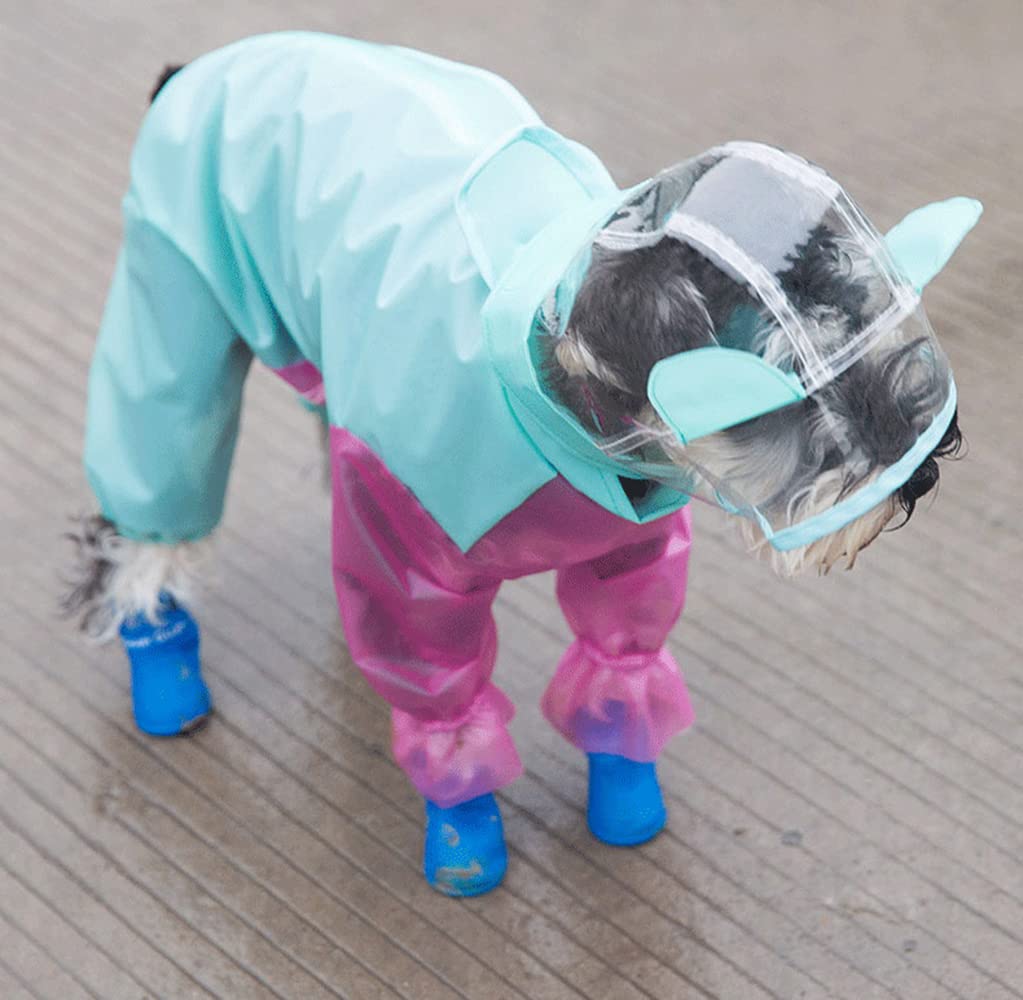 Impermeable para Perros, Impermeable for Perros de Cuatro Patas, Ideal for Cachorros pequeños, Ropa Impermeable for Todas Las Estaciones(Blue,S)