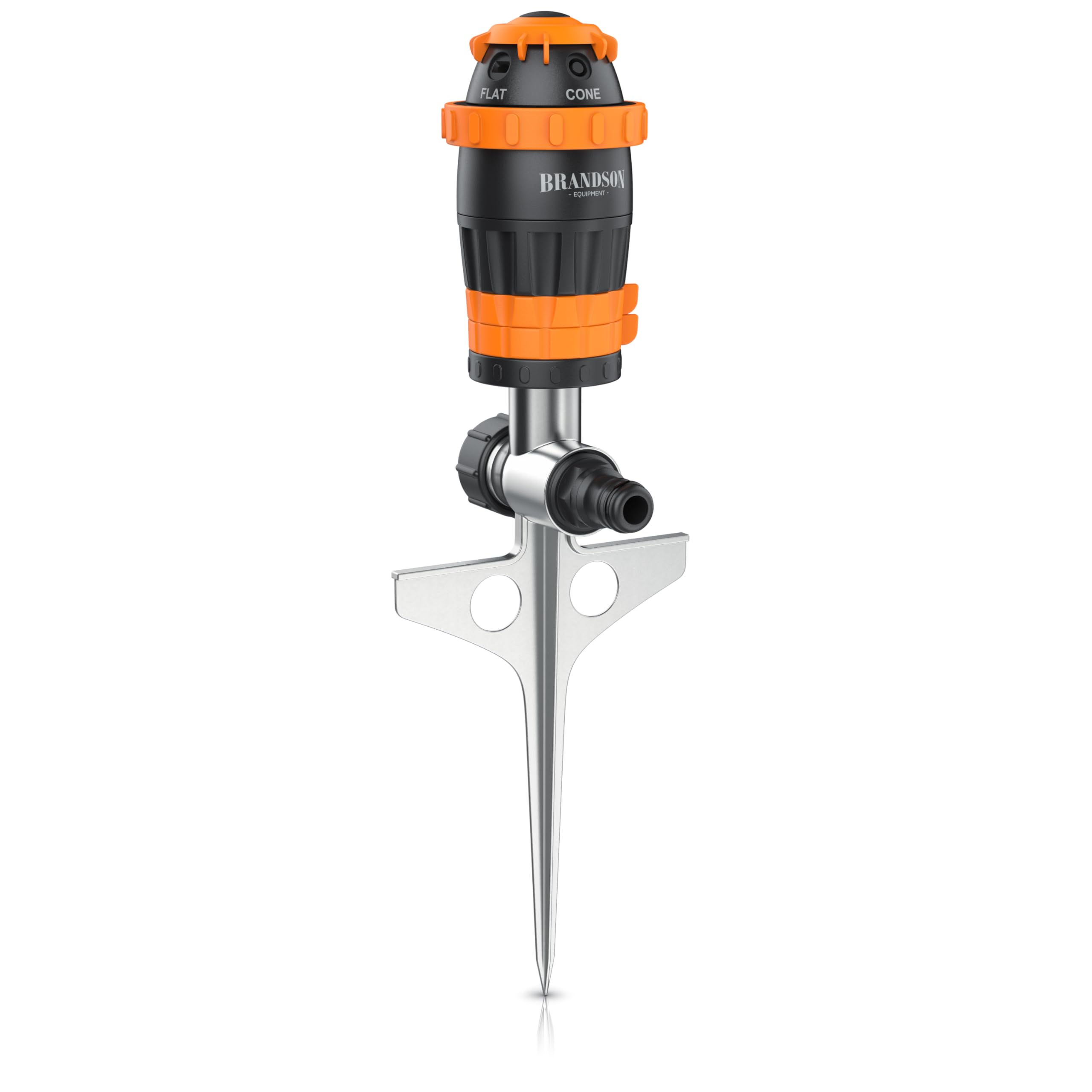 Brandson – Rasensprenger Rasensprinkler 360 Grad – fünf Sprühmuster – große Flächen – Gartensprenger 3/4 Zoll– einstellbare Sprühbreit – Edelstahl Erdspieß – einstellbare Sprühweite – Schmutzfilter