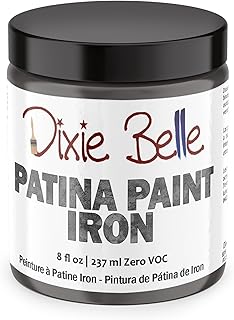 Dixie Belle Patina Paint - Patina Finishing for Aged, Weathered Metal Look - Metallic Impersonation DIY Paint (Iron, 8 Fl Oz)