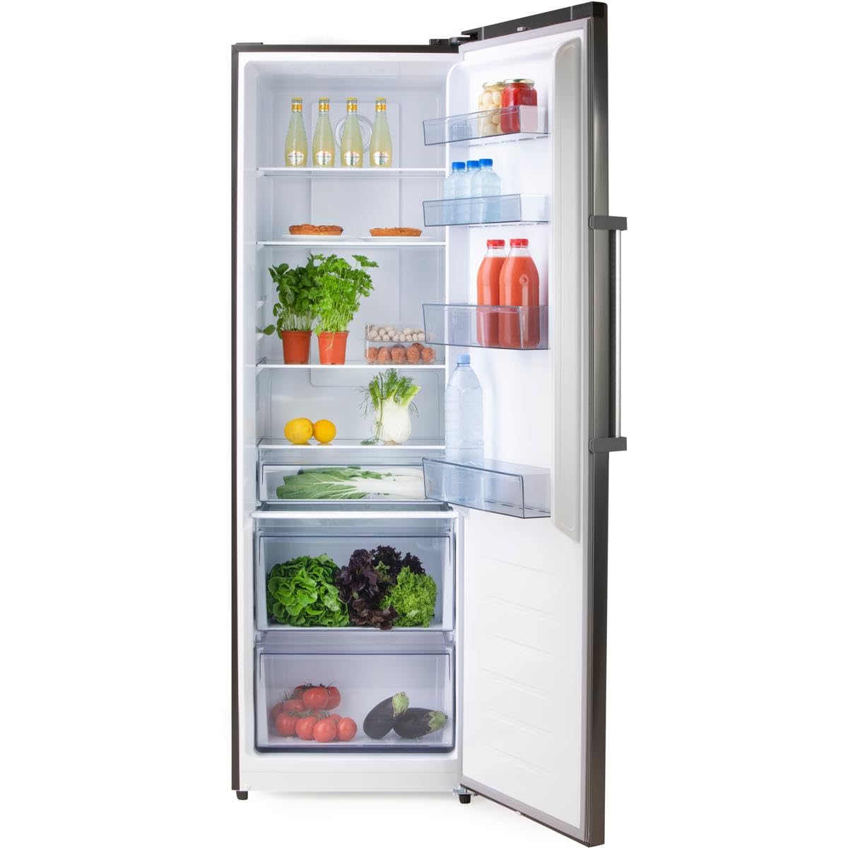 Domo DO991K Standkühlschrank, 359 L, 60cm breit, XL Fresh Zone, INOX-Look