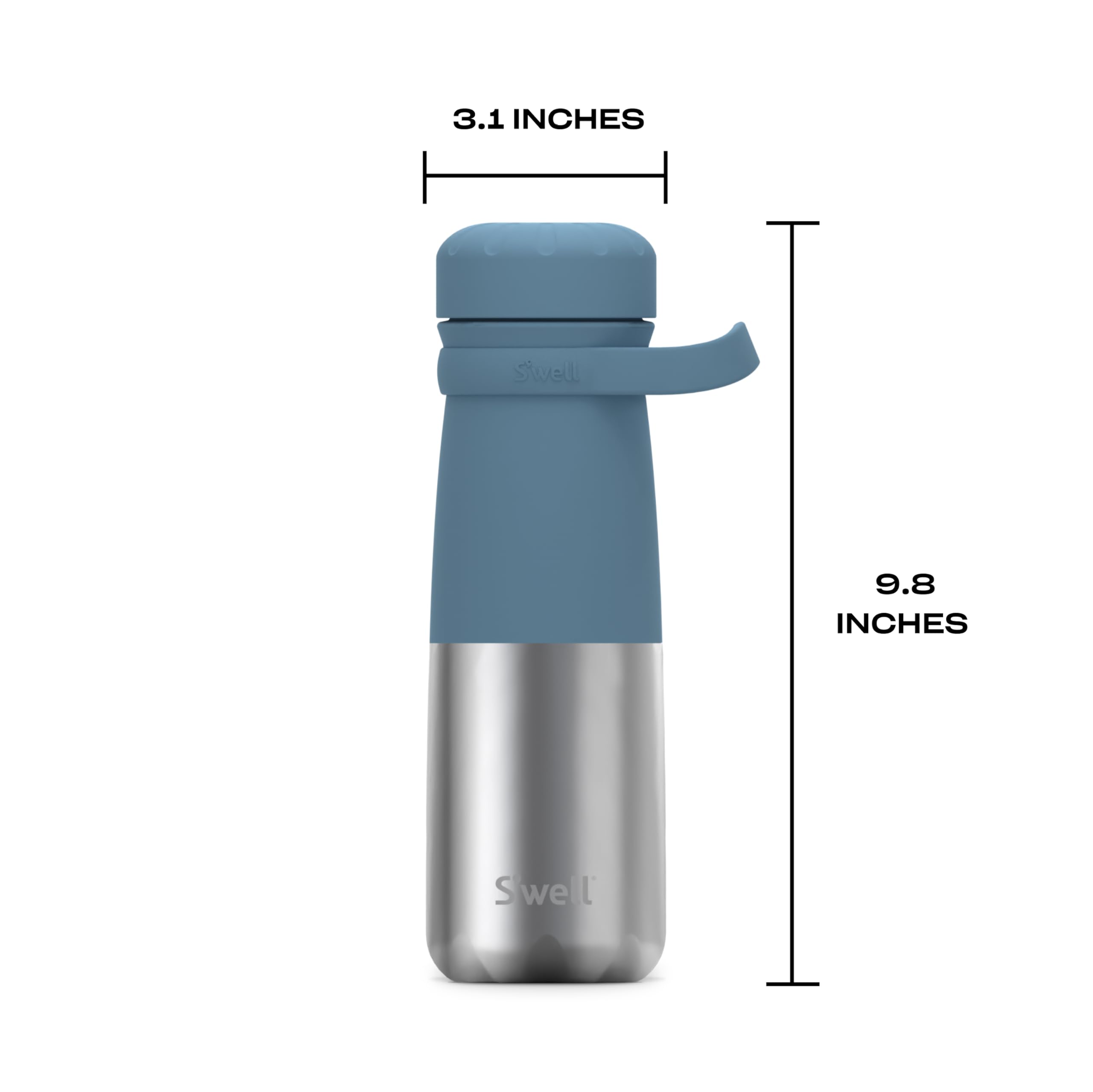 S'well Stainless Steel Traveler with Handle, 24oz, Sky Silver