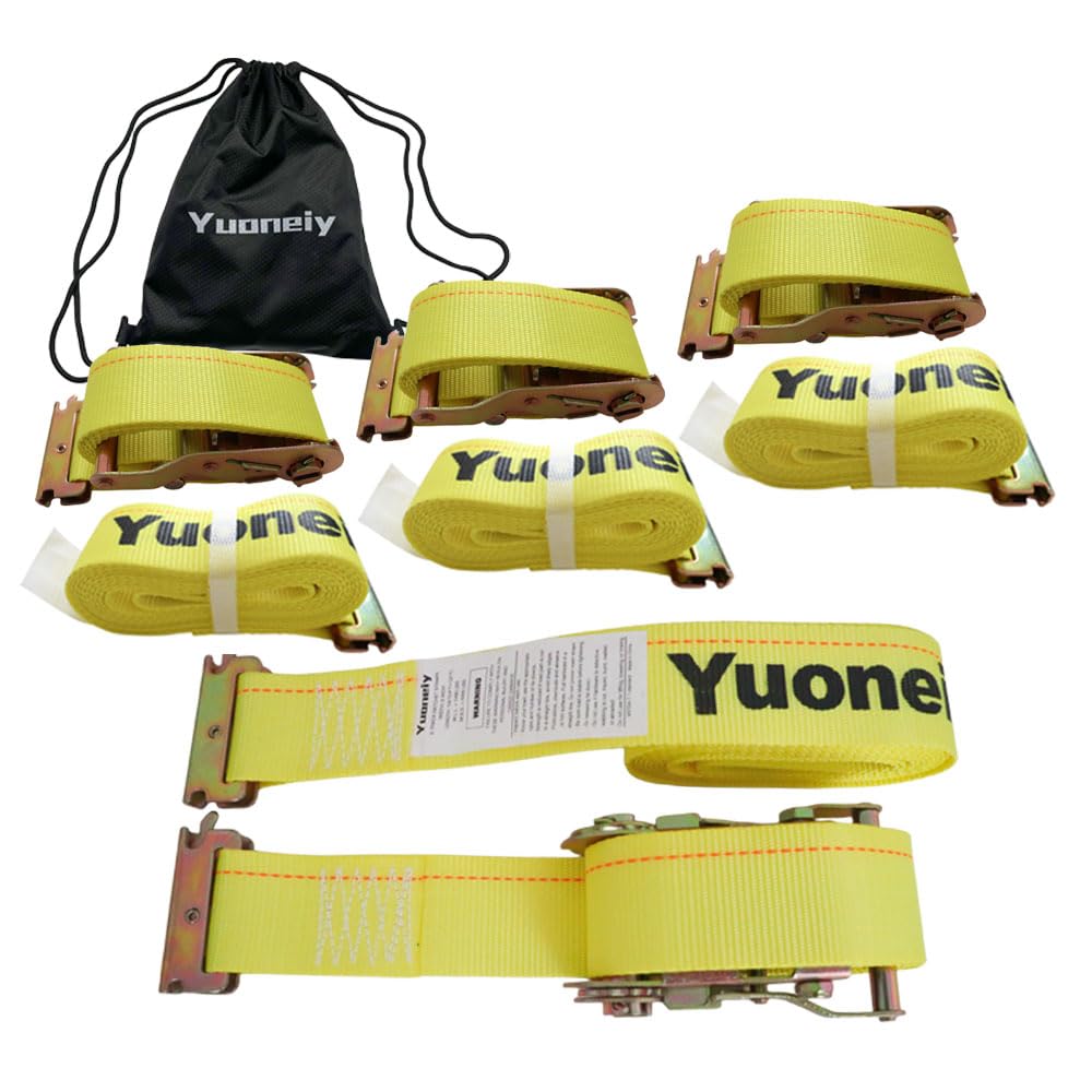 Yuoneiy E-Track Ratchet Straps Tie Down Heavy Duty(4PK) 2