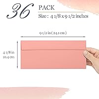 Vista 4 de Sobres de negocios, paquete de 36 sobres #10, 4 1/8 x 9 1/2 pulgadas, 6 colores pastel cálidos
