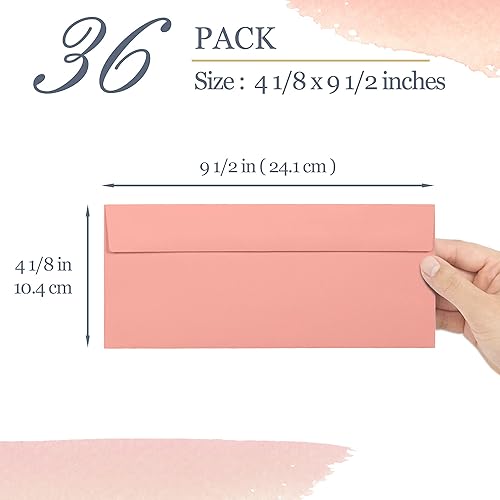 Miniatura 4 de Sobres de negocios, paquete de 36 sobres #10, 4 18 x 9 12 pulgadas, 6 colores pastel cálidos