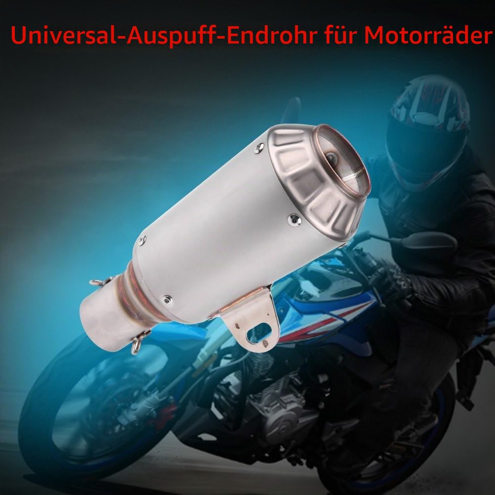 Motorrad Auspuffrohr Universal Schalldämpfer Edelstahl Auspuff Endrohr Spitze für die meisten Motorräder mit 51 mm Durchmesser(Titan)