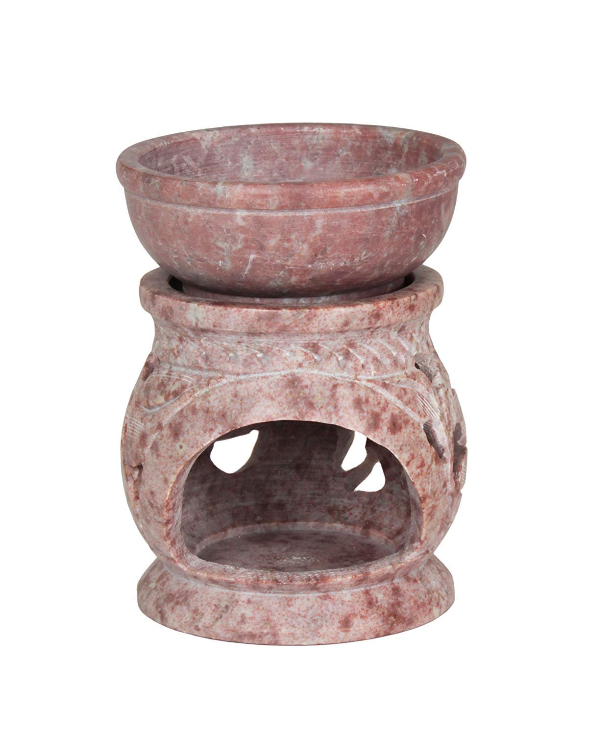 STORE INDYASTORE INDYA Urban Desi Toronto Precisely Handmade Soapstone Aroma Oil Diffuser Burner Tealight Votive Candle Holder