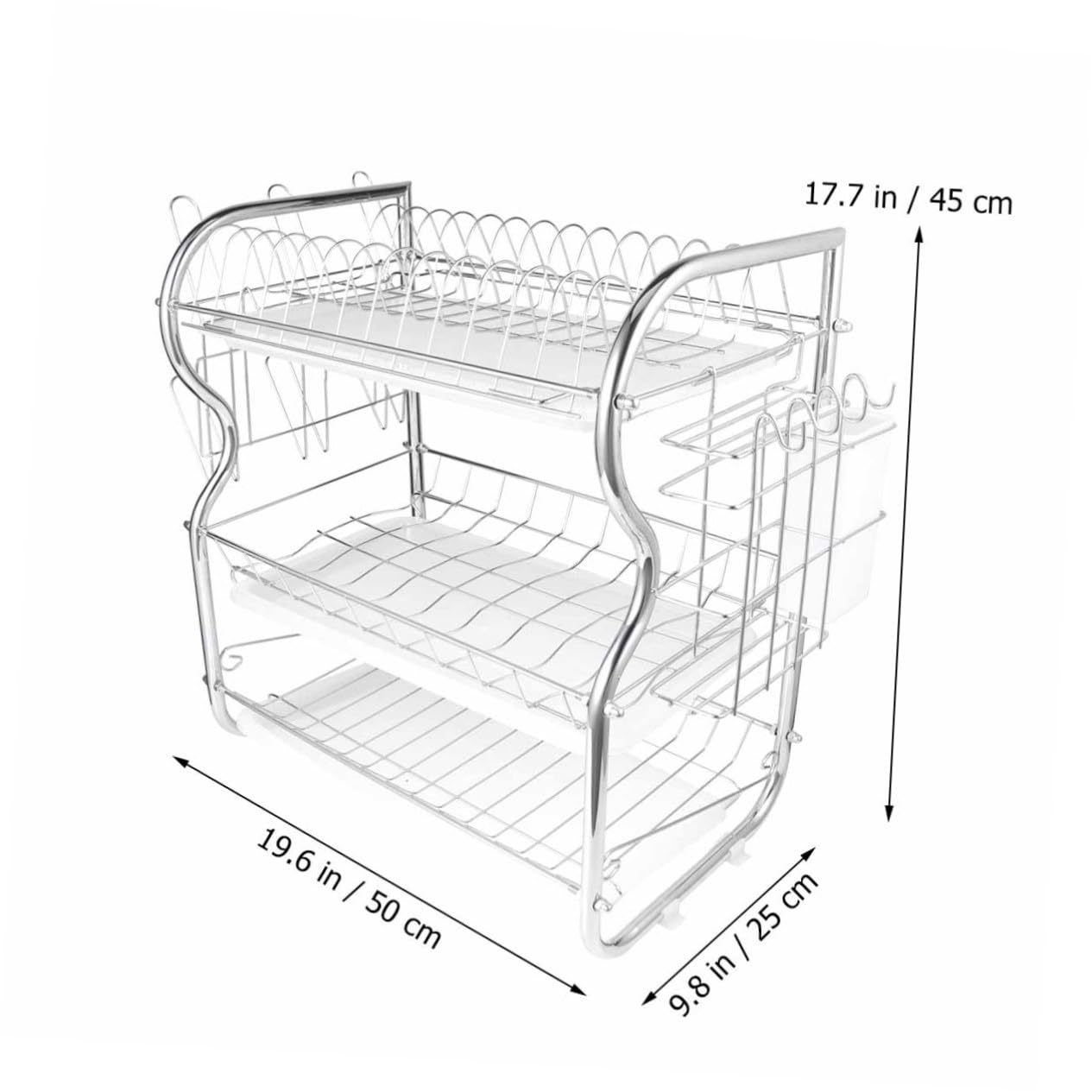 CIYODO Dish Racks for Kitchen Counter 3 Layer Dish Drainer Plates Storage Holder
