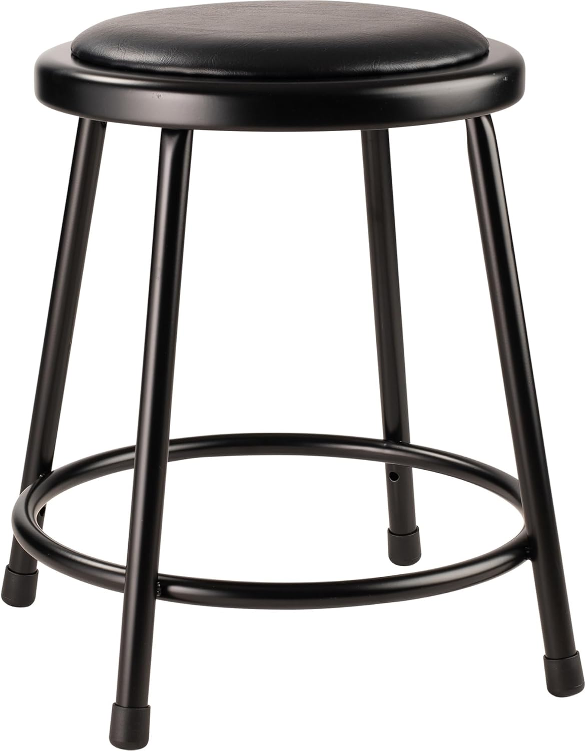National Public Seating6418-10 NPS 18" Heavy Duty Vinyl Padded Steel Stool, Black