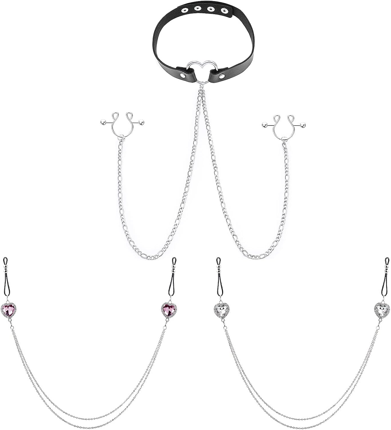 Kadogohno Fake Nipple Piercing, Fake Nipple Rings, Fake