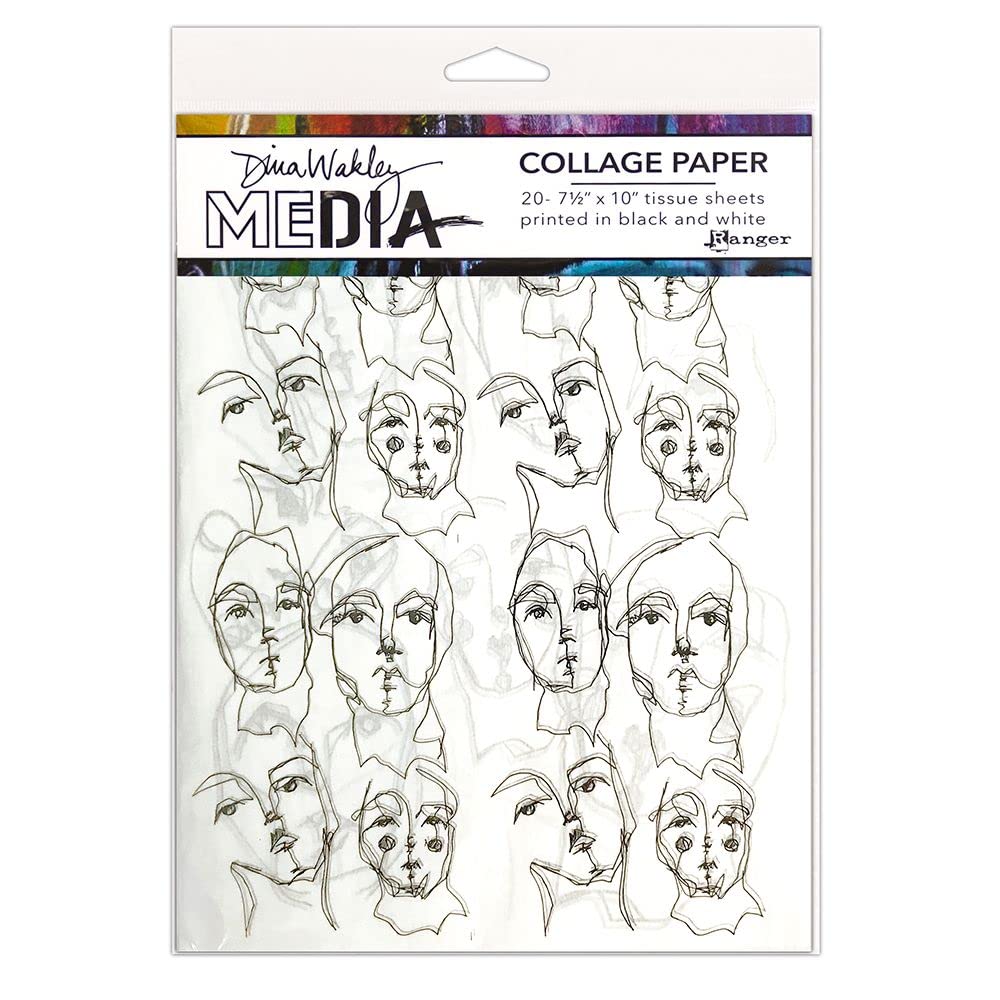 Ranger Dina Wakley Media Collage Papers Church Doodles 7 1/2 in. x 10 in. Pack of 20