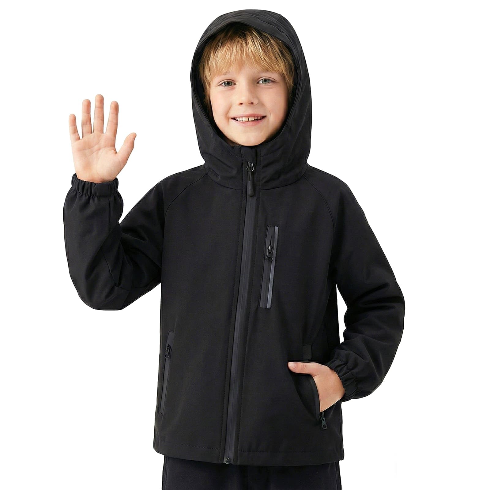 Giacca Impermeabile Ragazza Ragazzi, Mantella Antipioggia Antivento con Strisce Riflettente, Unisex Giubbotto Bambino Bambina Leggera Traspirante Cappotto Bambini 5-13 Anni