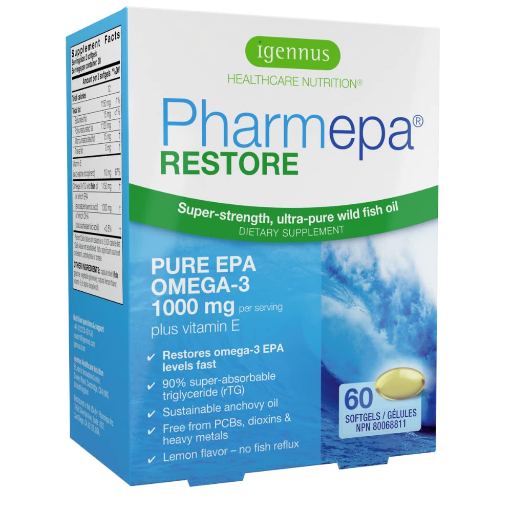 Pharmepa RESTORE Pure EPA Omega-3 Fish Oil, 1000mg EPA per serving, mood \u0026  heart, 60 softgels : Amazon.com.au: Health, Household \u0026 Personal Care