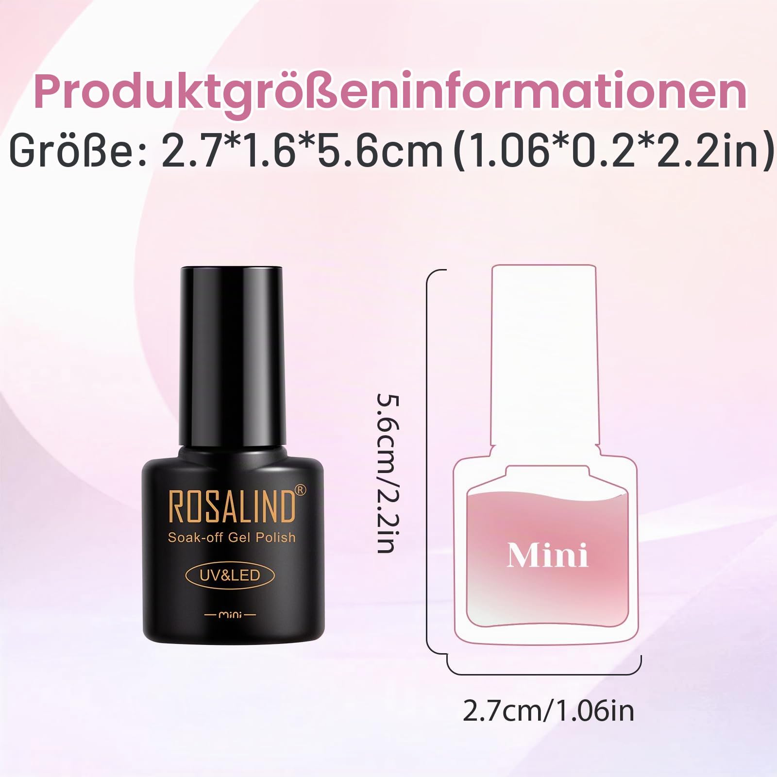 ROSALIND UV Nagellack Set mit UV Lampe, 60+5 Stück Gelnägel Starterset Rosa Blau Grün Lila Rot Schwarz Braun Gel Nagellack Gelnägel für Nägel Maniküre Nagelstudio Set