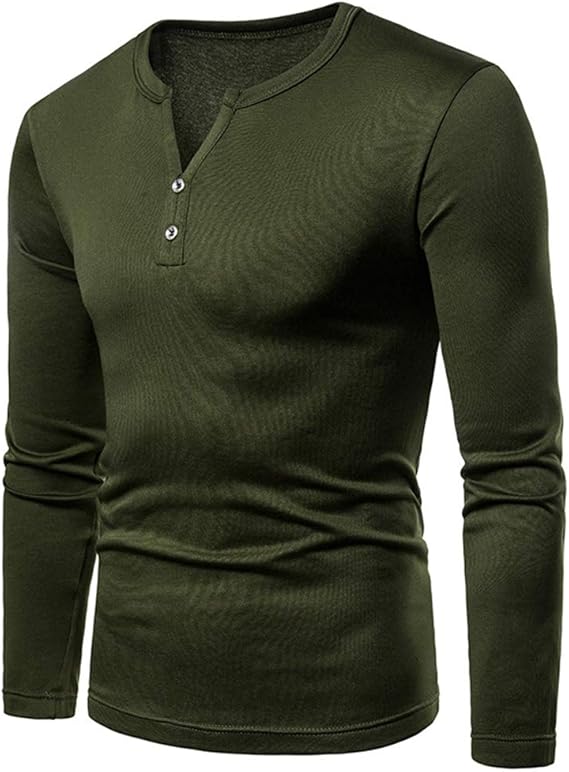 XuyIeY Heren Thermische Top Winter Extra Warm Lange Mouwen Henley T