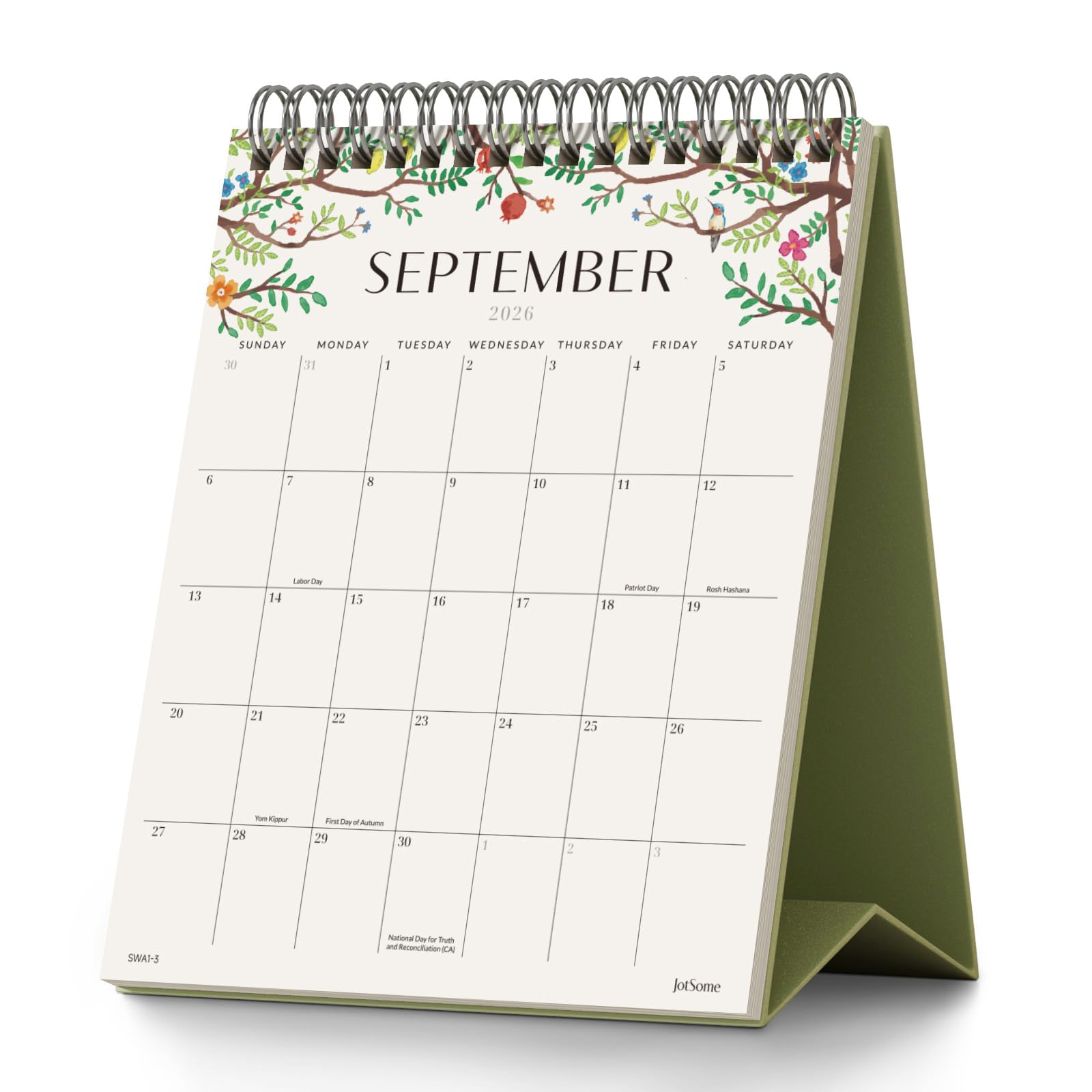 Jotsome Calendario de escritorio pequeño 2026, calendario de escritorio de pie de 18 meses (6 x 7.5 pulgadas) de enero de 2026 a junio de 2027, calendario de escritorio estético de diseño de doble
