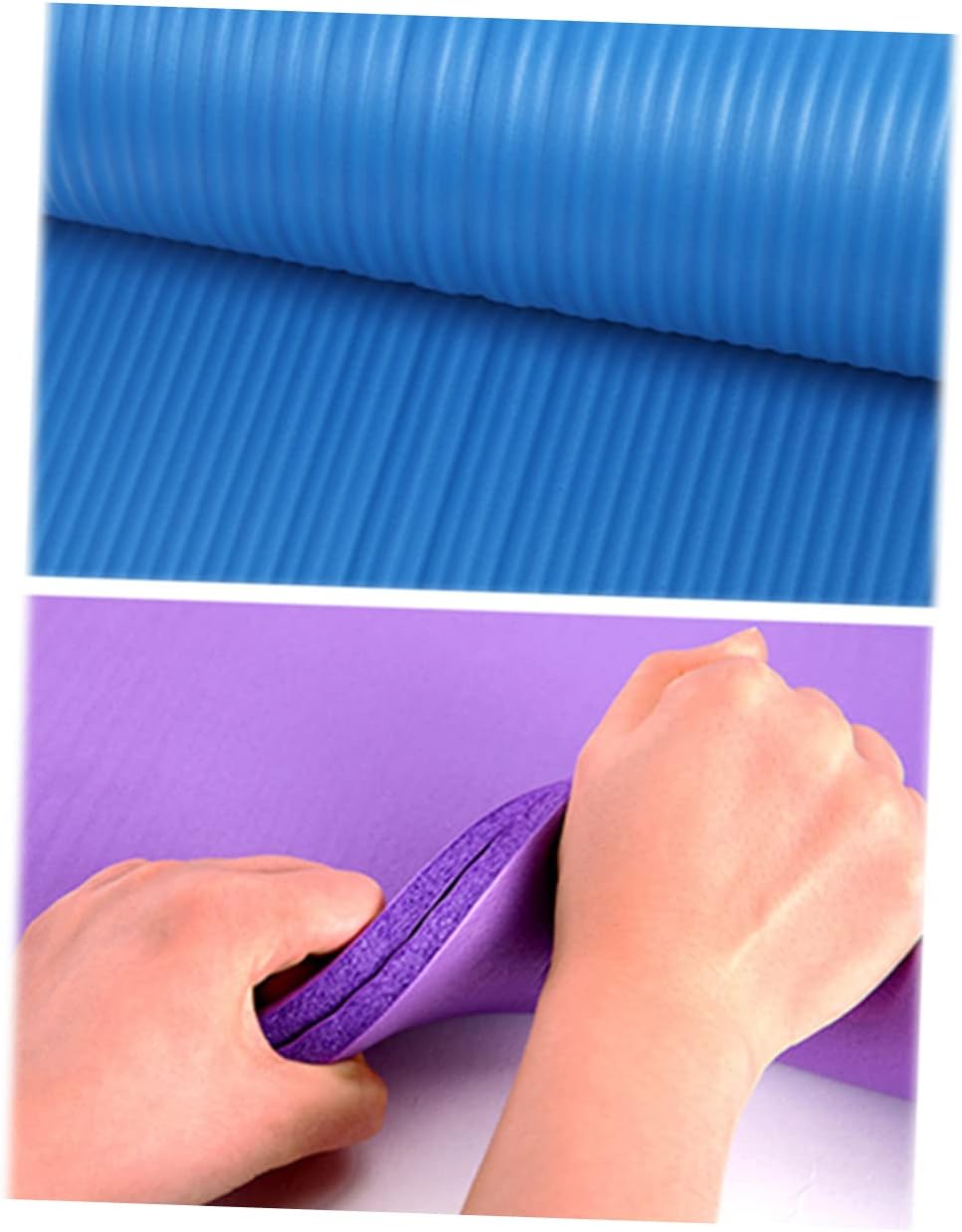 Extra Thick High Density Tear Yoga Exercise Mat Cushioned Non Slip Fitness Mat with Carrying Strap for Women Stretching Workouts Pink