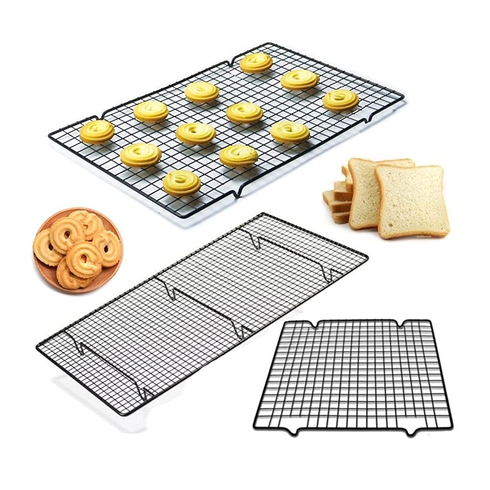 Rejilla de alambre de acero inoxidable Bandeja de enfriamiento Pastel Estante para alimentos Horno Cocina Hornear Pizza Pan Barbacoa Galleta Soporte para galletas Estante Horno Malla de alambre de a