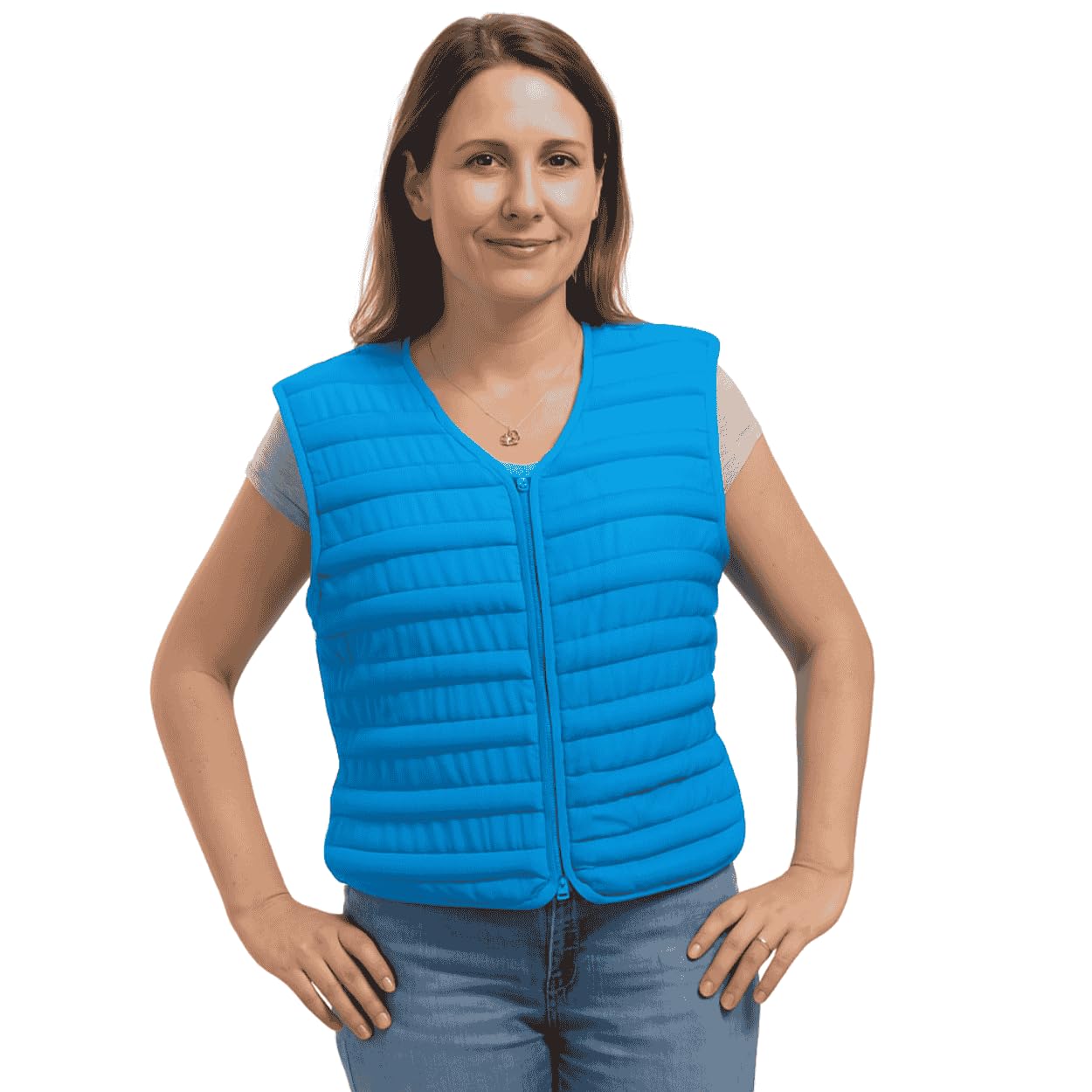 Kühlweste Blue Kühlende Weste für Erwachsene Unisex- mit Nierenschutz Größe S - 4XL in Blau