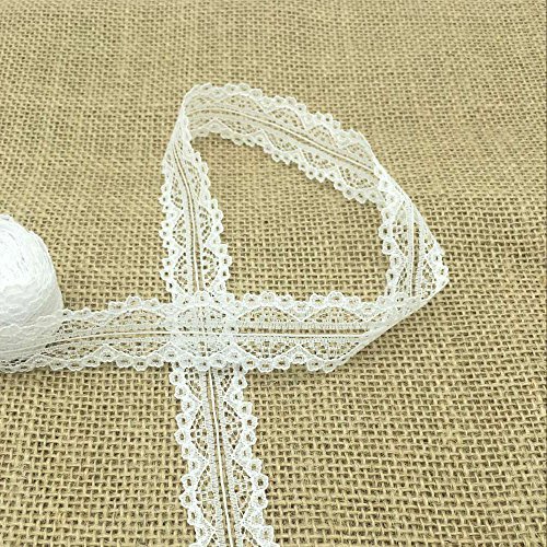 Yulakes 2 x 10 Yards Merletto bianco del merletto