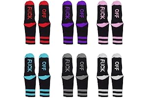 6 Pairs Hey You Fuck Off Letters Socks
