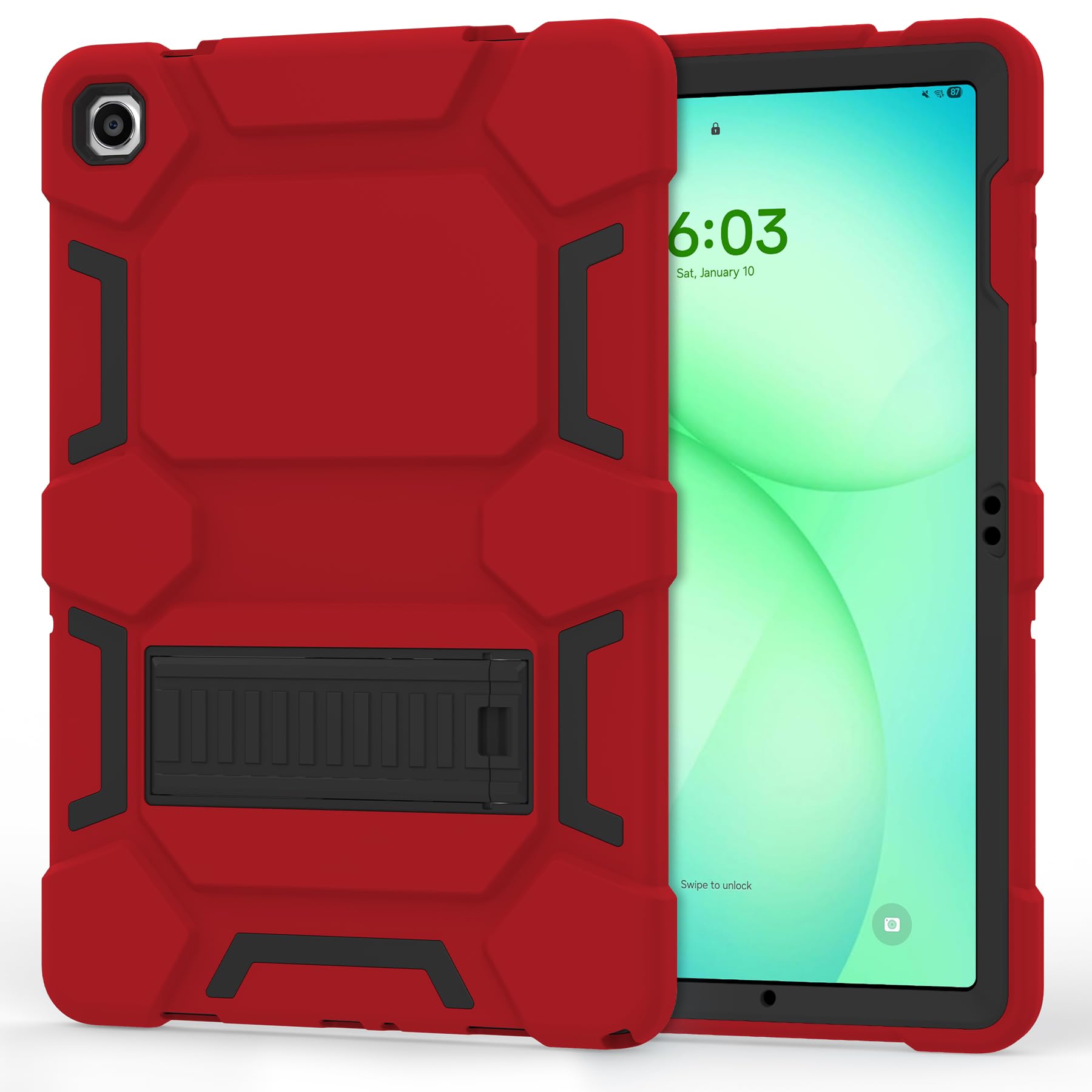 Case for Samsung Galaxy Tab A11+/A9+ Case 11 Inch, Heavy Duty Shockproof Protective Case with Kickstand, 3-Layer Hybrid Hard Protective Cover for