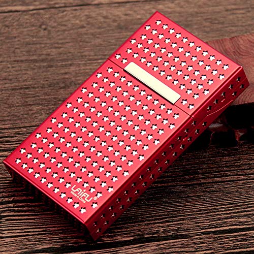 Preisvergleich Produktbild SXFYGYQ Zigarettenschachtel Doppel Aluminiumlegierung Männer Und Frauen Kreative Box Hohlmagnet Saug Flip Metall Zigarettenschachtel Platz 20,D