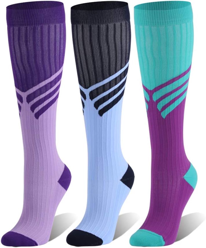 Compression Socks for Women & Men Circulation, - 3 Pairs Best for Nurse, Medical, Running, Travel