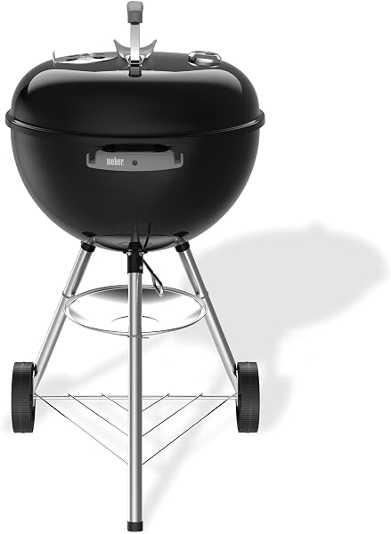 Weber Kettle Parrilla de carbón (versión 2026) / Soporte de Tres Patas con Ruedas, diseño Resistente al Calor y a la corrosión, Parrilla cromada de Tres Capas, Negro - 2