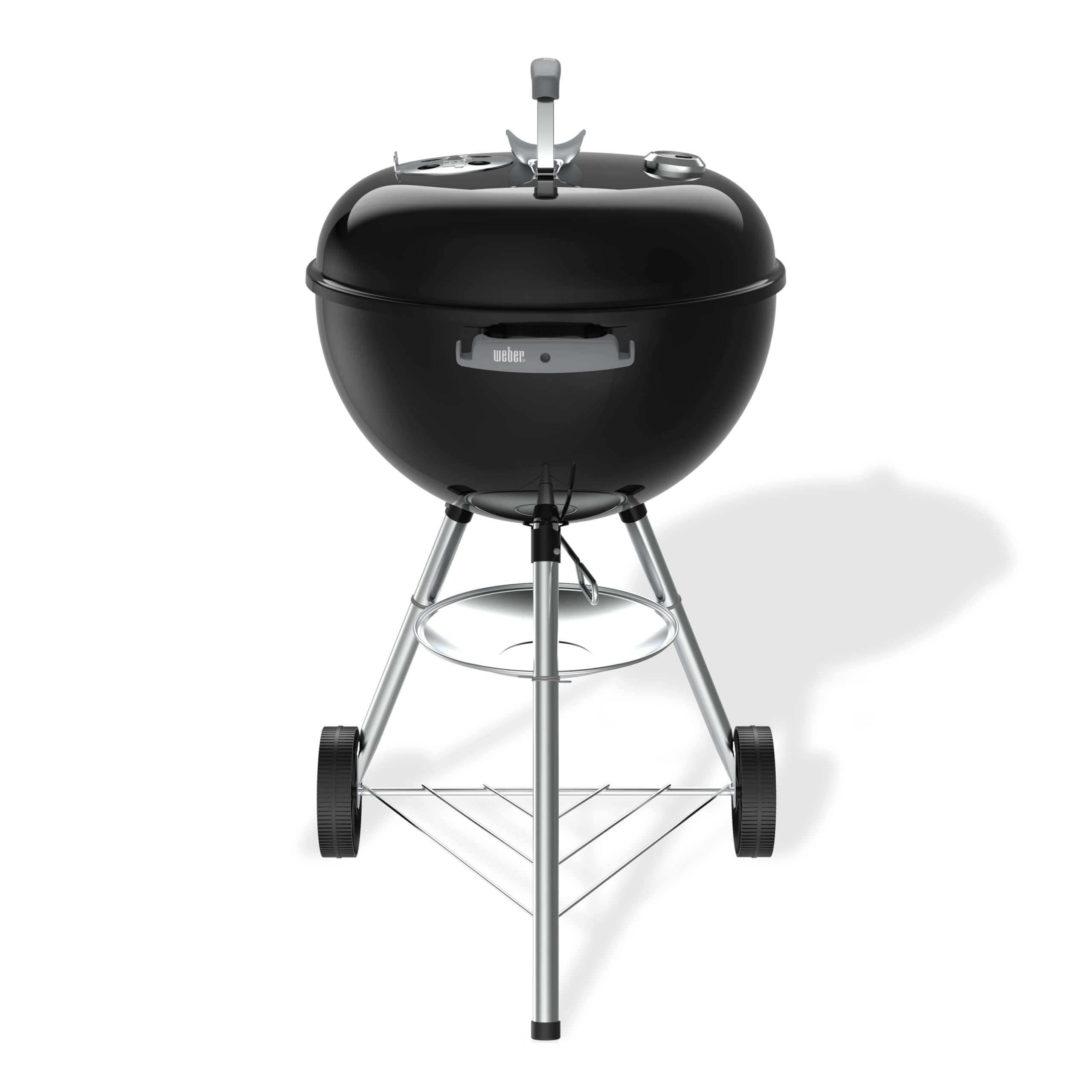 Weber Kettle Parrilla de carbón (versión 2026) / Soporte de Tres Patas con Ruedas, diseño Resistente al Calor y a la corrosión, Parrilla cromada de Tres Capas, Negro — view 2