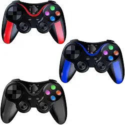 Univerza Produtos Controle Bluetooth Joystick Gamepad para Celular Android iOS Pc, Compatível com Smartphones e iPhone, Sem Fio, Ergonômico, Vermelho Preto Azul Surpresa