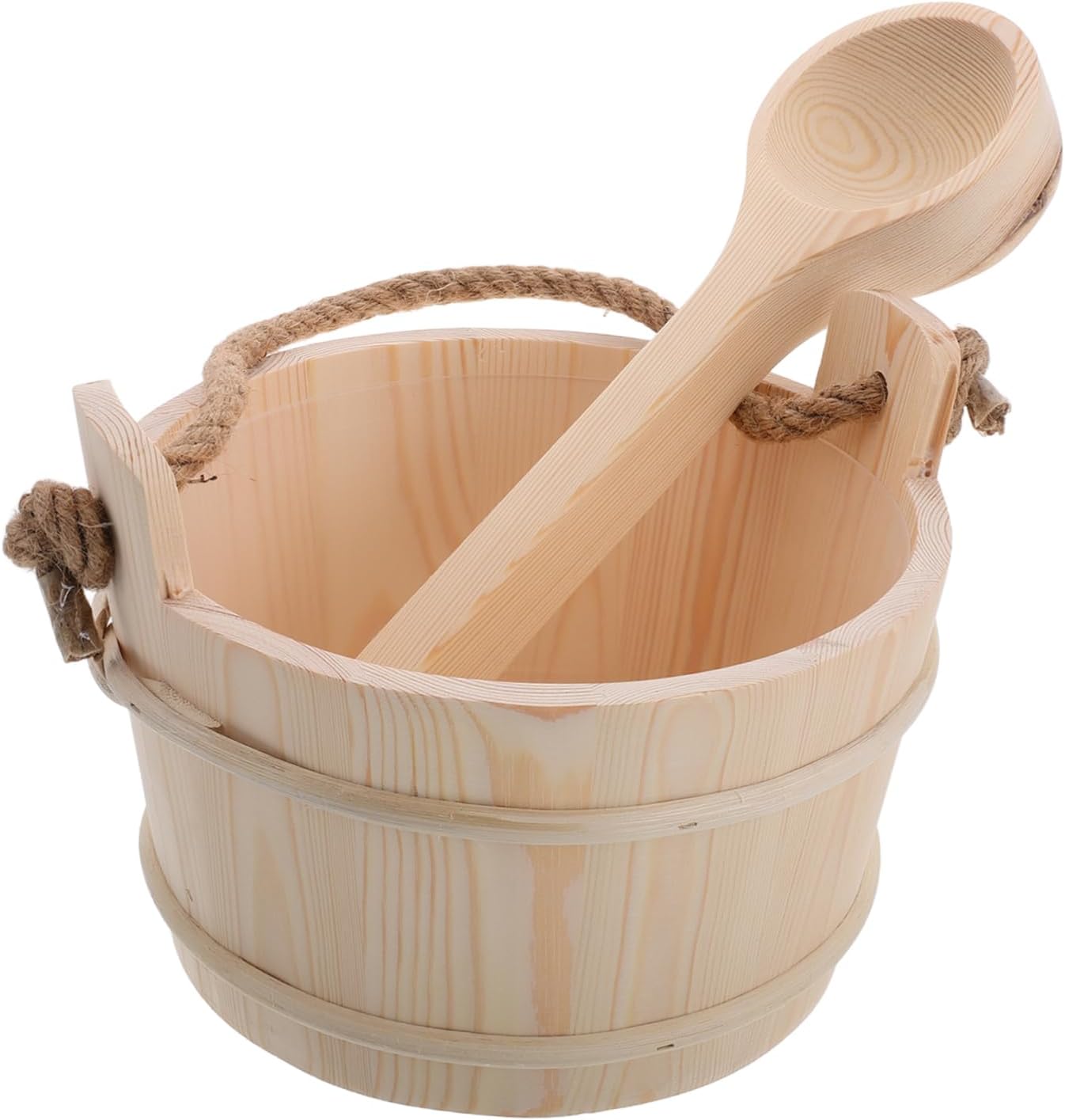 PRETYZOOM Wooden Sauna Bucket and Ladle Set Pinewood Accessories for Spa Sauna Room and Shower Efficient Steam Generation Tool Handheld Design for Easy Portability