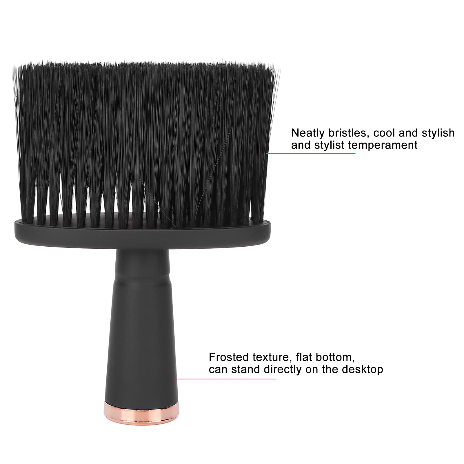 Brrnoo Spazzola per Capelli Barba Triturata in Nylon con Manico Nero Satinato a Setole Ordinate per Uso Domestico Barbiere