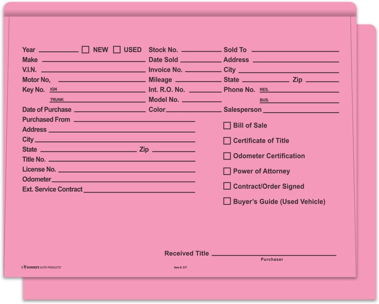 Printed Heavy Duty Deal Jackets – Pink (100 Shrink Wrapped)