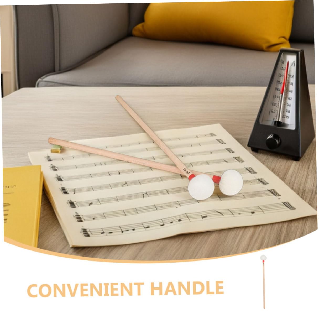 TOYANDONA Bacchette con Manico in Legno in Feltro Beige per Timpani 4 Pezzi Design Ergonomico per Gruppi Scolastici e Ambienti Musicali