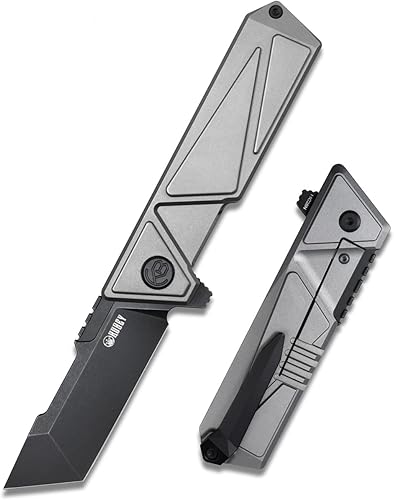 KUBEY Avenger KB209 - Cuchillo de bolsillo plegable Cuchillo táctico con bloqueo de marco con hoja Tanto de 3.15 pulgadas Clip de bolsillo de