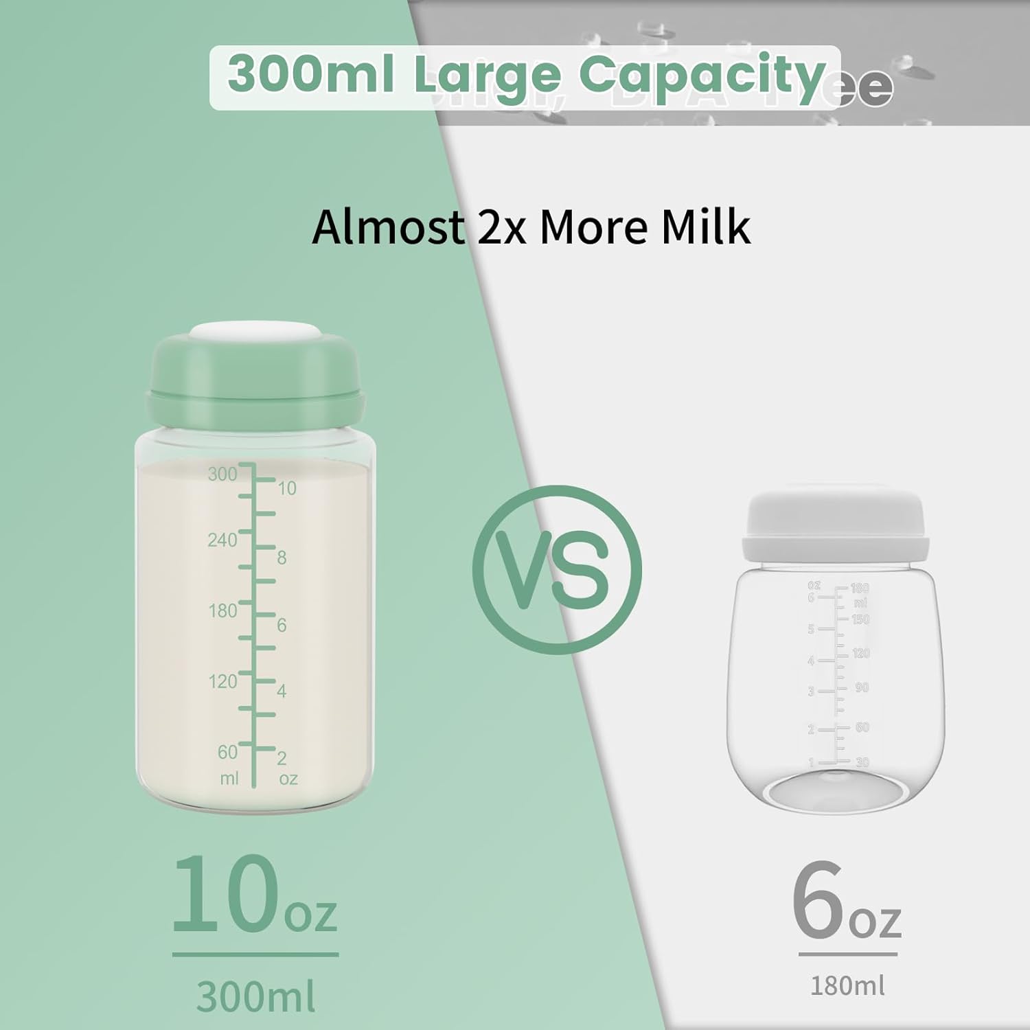 4pc 10oz Breastmilk Storage Bottle Compatible with SpectraS1 S2 9 Plus SG/Motif Luna/Others Wide-Mouth Flange, Breast Milk Container for Momcozy 22oz Portable Cooler, Pumping/Storage/Portable Bottle