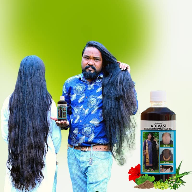 Image of VEDAMBARI | Adivasi Neelambari herbal Hair oil | Power of 108 Ayurvedic Herbs | Say goodbye to hairfall and dandruff