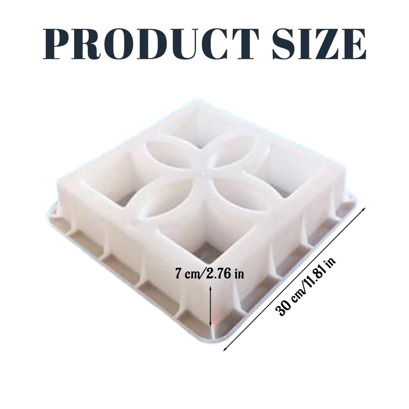 Stampi per calcestruzzo, 30,5 x 30,5 x 7,5 cm, forma quadrata in plastica, per finestre, pareti, cortili, giardini, decorazioni in cemento per finitrici per cemento