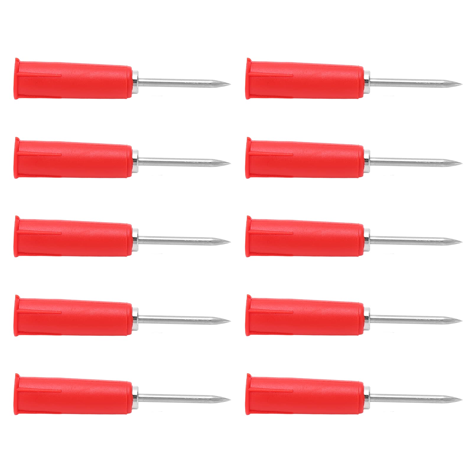 Wakects Sonda de Perforación de Alambre, Pines de Sonda Trasera de Acero Inoxidable de Latón PVC, Conversión de 10 Piezas de 2 Mm A 4 Mm, 30 V A 60 V máx. 10 A para Técnicos de Reparación de (rojo)