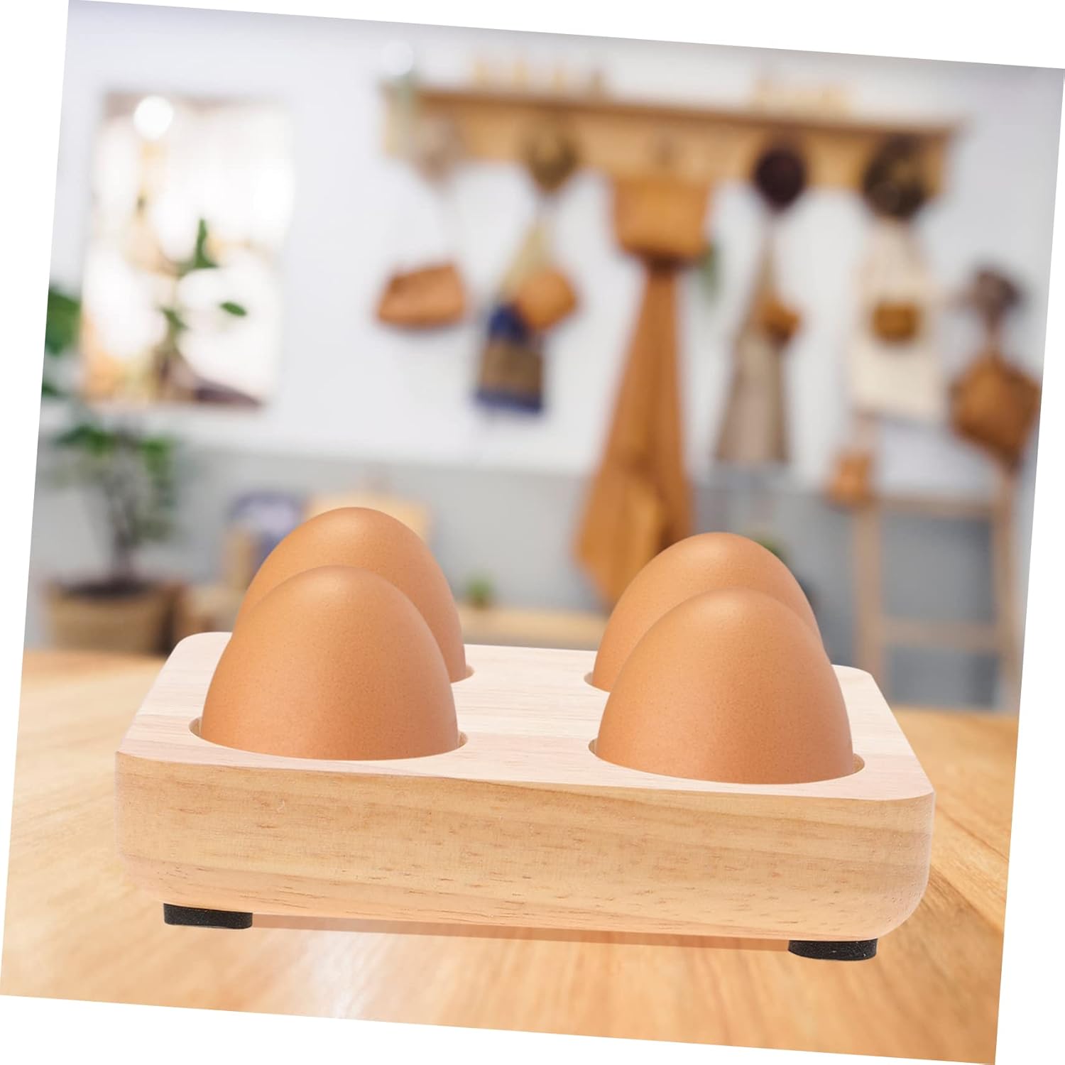 2pcs Egg Storage Box Refrigerator Organizer Deviled Eggs Tray Egg Filler Flat Chicken Coop Egg Rustic Egg Fresh Egg Holder Fridge Protective Frame Duck Eggs Rubber Wood