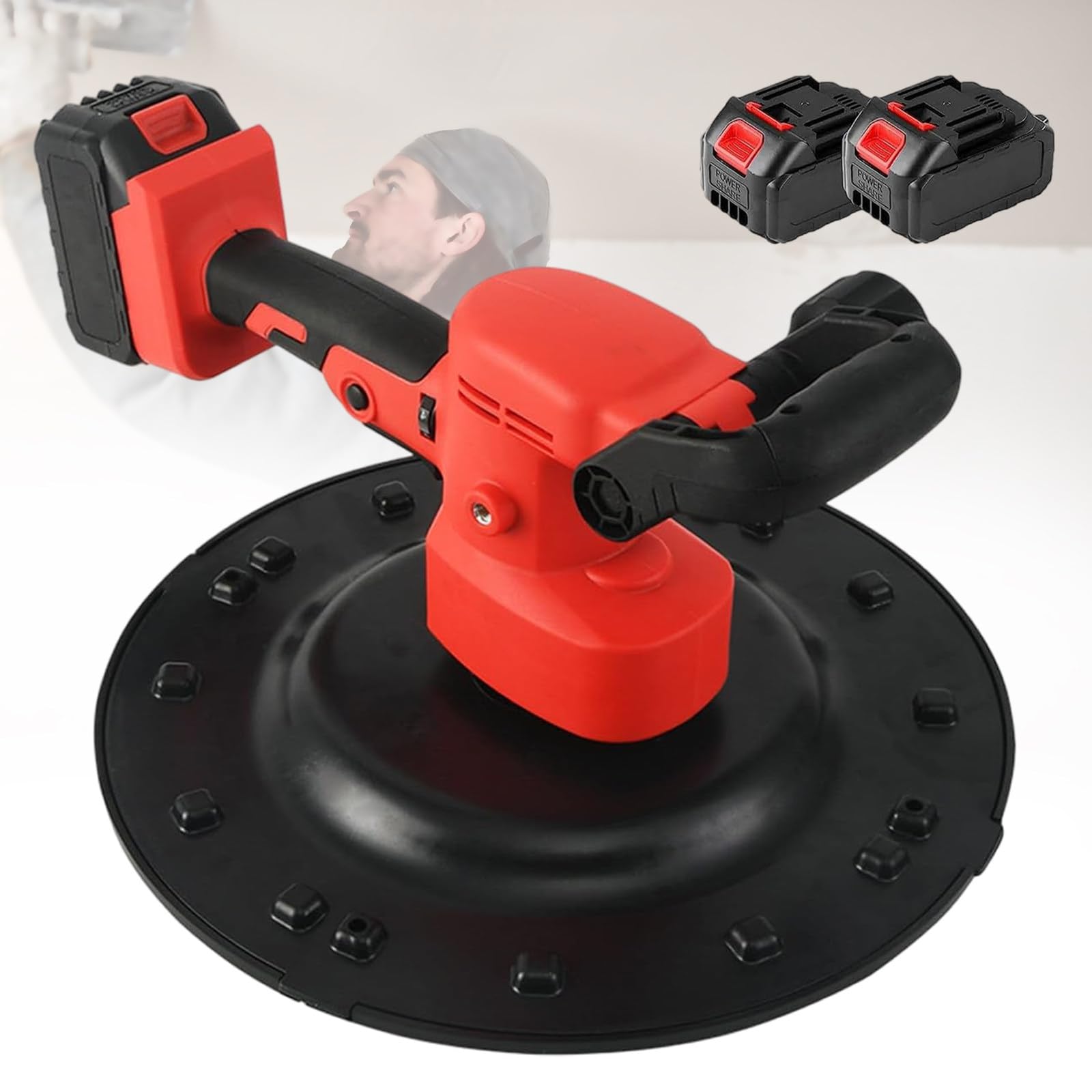 SBCGFY Handheld Drywall Sander With Adjustable Speed, Fast Heat Dissipation For Smoothing Walls, Ceilings, And Polishing Surfaces,2Battery