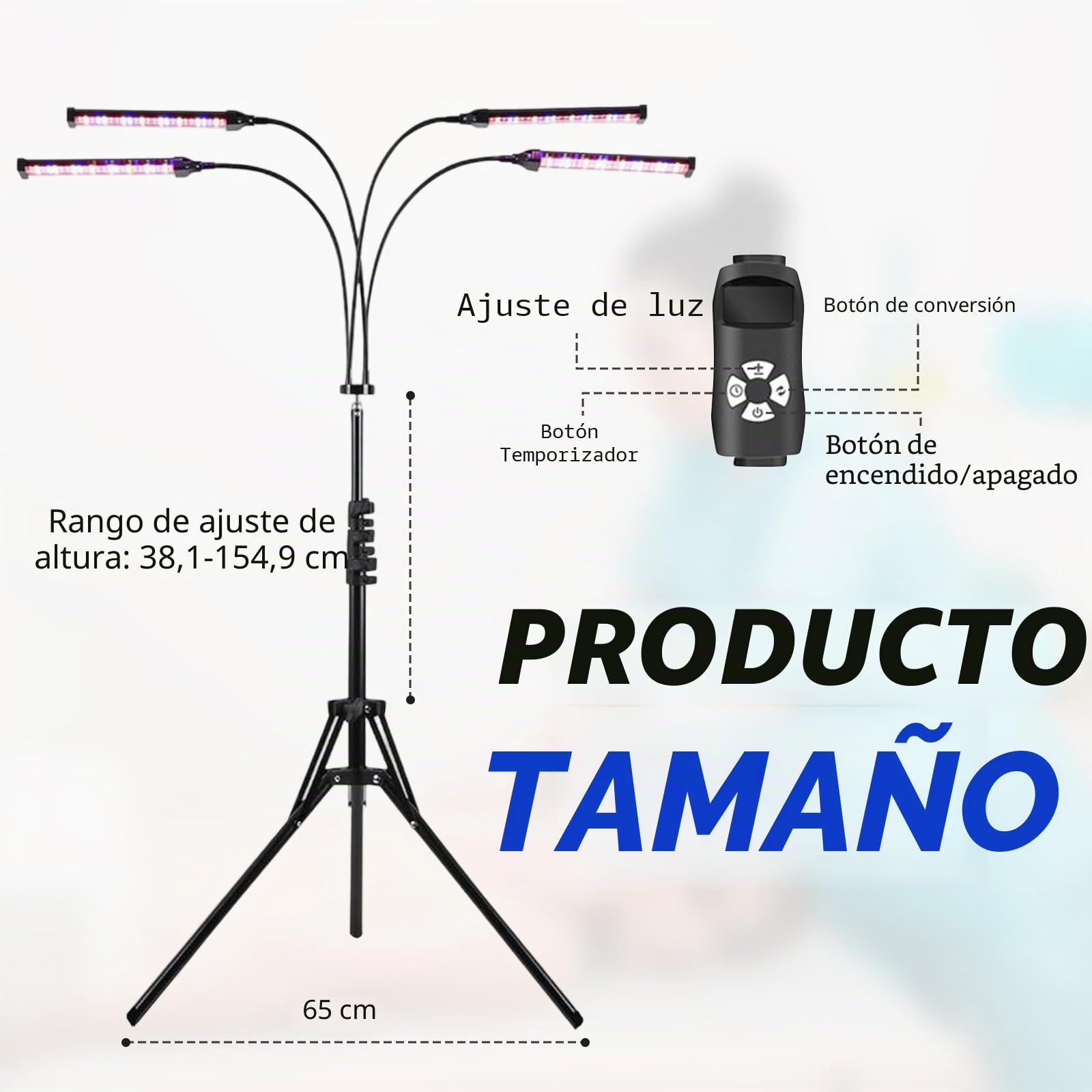 Solarium 60W 460NM 490NM Luz Azul Bronceadora Doble Soporte 432 LEDes Cuerpo Cara