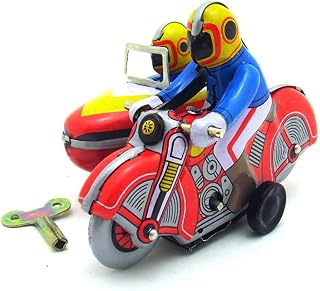 Charmgle Retro Clockwork Toy Motor Van Tin Toy Adult Collection Wind-Up Toy Novelty Gifts Tricycle Home Party Bar Decoration Motorcycle Toy