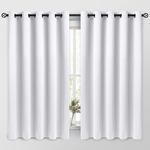 Miniatura 258 de COSVIYA Cortinas 100% opacas para dormitorio con forro negro, bloqueo de luz completa, aislamiento térmico y ojales, tratamiento de ventana de 54