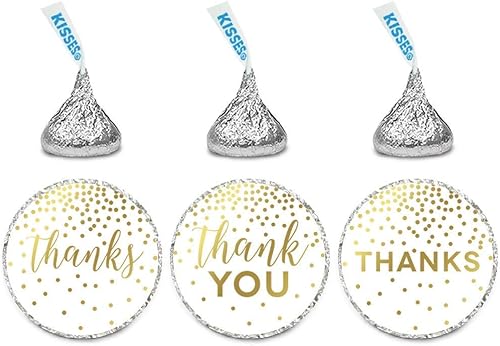 Andaz Press Colección de fiesta de lunares con confeti dorado metálico, etiquetas adhesivas de gotas de chocolate, se adapta a besos, gracias,