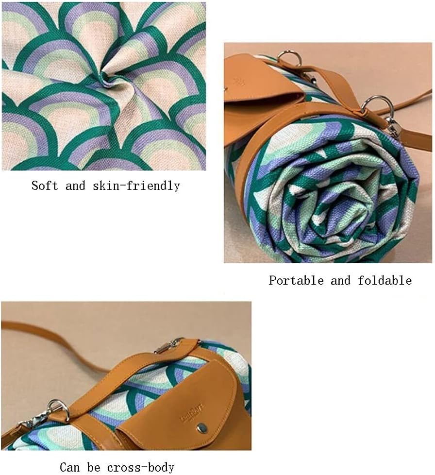 LZJN Foldable Picnic Blanket Beach Blanket Picnic Blanket with Waterproof Backing Portable Picnic Mat Can Seat 4-6 People Suitable for Camping and Picnic Big and Thick