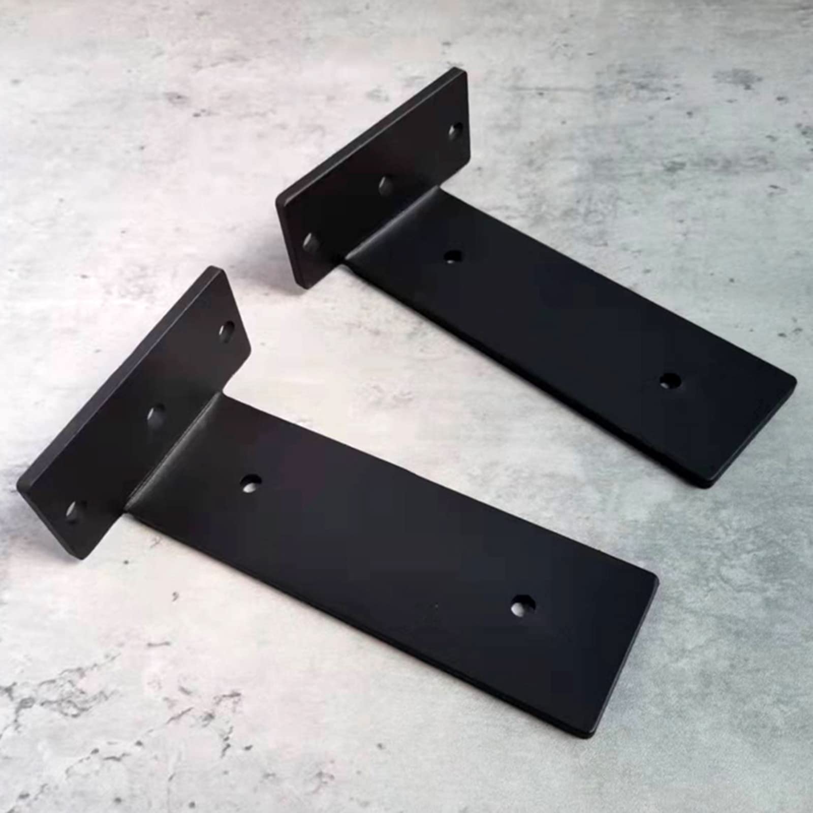 Staffe per Mensole in Metallo Pesanti Supporti Invisibili in Ferro Nascosti Reggimensole Hardware Galleggianti per Montaggio a Parete, Nere, 2 Pezzi (290mm/11.4in)